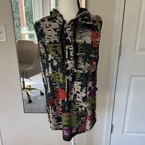 Calvin Klein Graphic Hoodie Vest - Green, Black, Orange